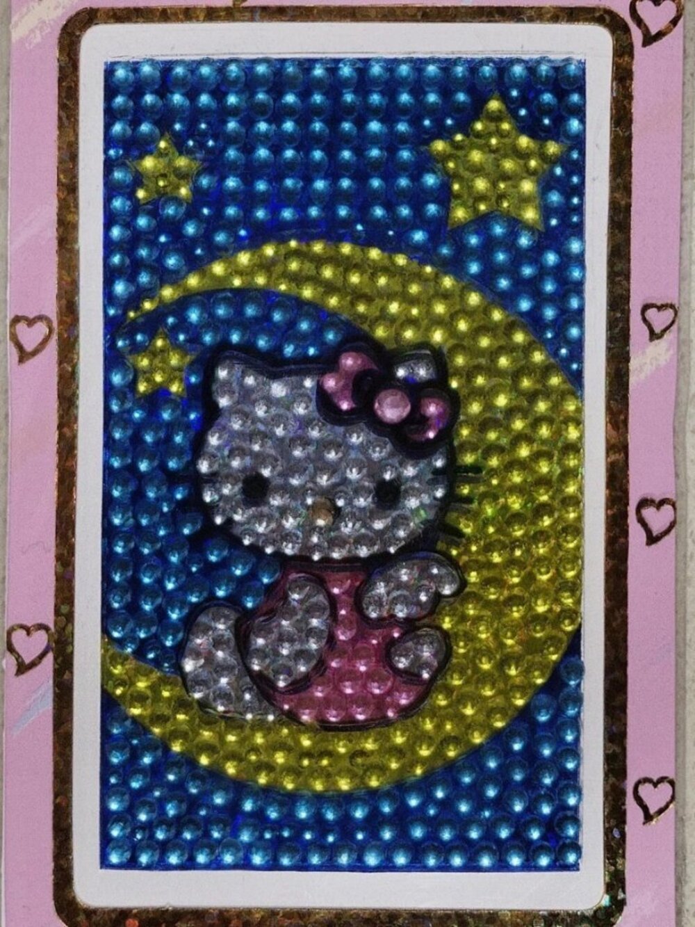 Hello Kitty embossed glitter bling 3D cell phone mobile jewelry sticker seal